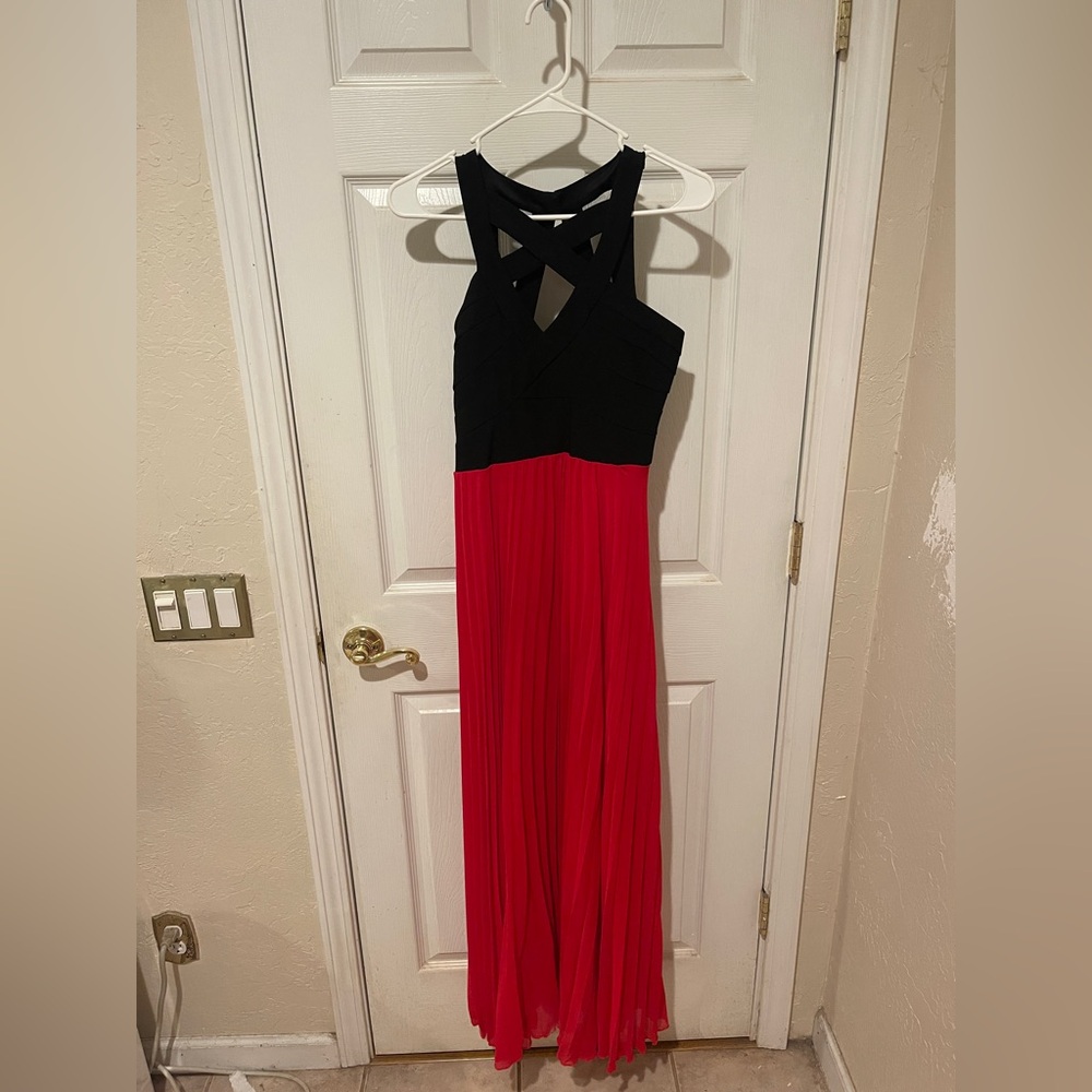 Crystal Doll Black and Red Evening Gown